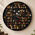 ZEEQUA Midnight Library Wall Clock
