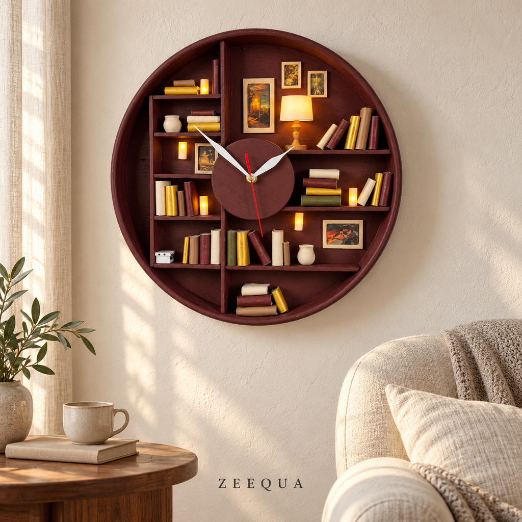 ZEEQUA Reading Room Library Clock