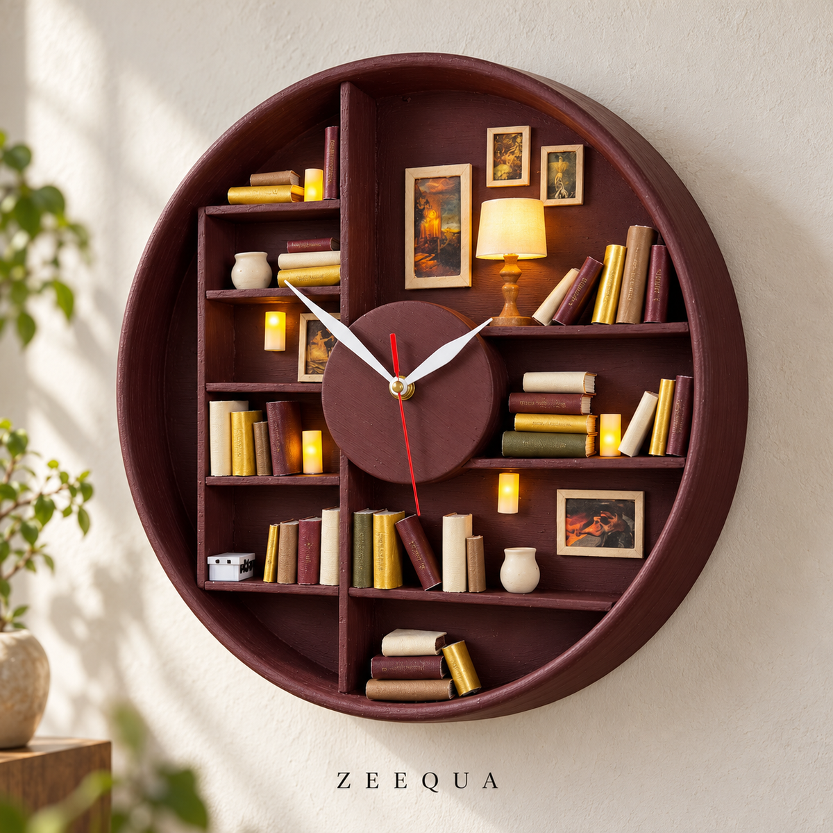 ZEEQUA Reading Room Library Clock